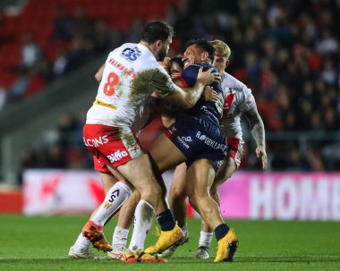 Hull KR takımından Sauaso Sue, 7 Mart 2025 'te St Helens vs Hull KR' da oynanan Betfred Süper Lig 4. Raundunda elendi.