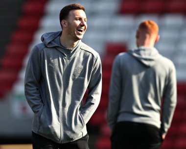 Blackpool F.C. 'den Lee Evans. Sky Bet Ligi 1 maçından önce Barnsley, Blackpool 'a karşı Oakwell, Barnsley, İngiltere, 8 Mart 2025