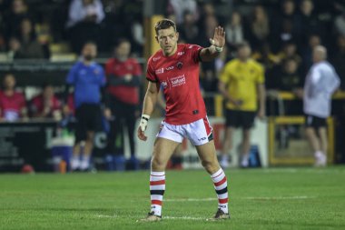 Salford Red Devils 'den Chris Atkin Betfred Süper Lig 4. Raundunda Castleford Tigers, Salford Red Devils' e karşı The Mend-A-Hose Jungle, Castleford, İngiltere, 7 Mart 2025