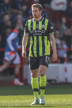 Premier Lig maçı sırasında Manchester City 'ye karşı Nottingham Forest maçı sırasında Manchester City, Nottingham, İngiltere' de Kevin De Bruyne, 8 Mart 2025