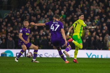 Norwich City 'den Borja Sainz, Oxford United' dan Micha Helik Sky Bet Şampiyonası maçı sırasında Norwich City, Oxford United 'a karşı Carrow Road, Norwich, İngiltere, 7 Mart 2025