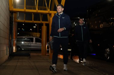 Everton 'dan James Tarkowski, Wolverhampton Wanderers' ın 8 Mart 2025 'te Molineux, Wolverhampton' da Everton 'a karşı oynadığı Premier League karşılaşmasından önce geldi.