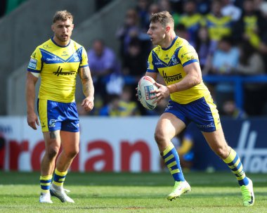 Warrington Wolves takımından George Williams, 9 Mart 202 'de Warrington Wolves' a karşı Wakefield Trinity 'nin oynadığı Betfred Süper Lig karşılaşmasında sahada.