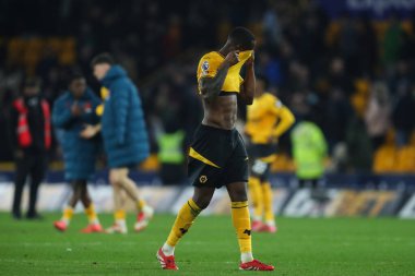 Wolverhampton Wanderers takımlarından Toti Gomes, 8 Mart 202 tarihinde Wolverhampton, Wolverhampton, İngiltere 'de oynanan Premier League maçı sonrasında takımına tepki gösterdi.