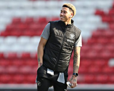 Blackpool F.C. 'den Jordan Gabriel. Sky Bet Ligi 1 maçından önce Barnsley, Blackpool 'a karşı Oakwell, Barnsley, İngiltere, 8 Mart 2025