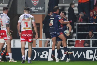 Hull KR 'dan Oliver Gildart, 7 Mart 202' de St Helens vs Hull KR 'da oynanan Betfred Süper Lig karşılaşmasında 6-14' lük galibiyetini kutluyor.
