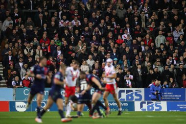 St Helens taraftarları 7 Mart 202 'de St Helens vs Hull KR' da oynanan Betfred Süper Lig karşılaşmasını izliyorlar.