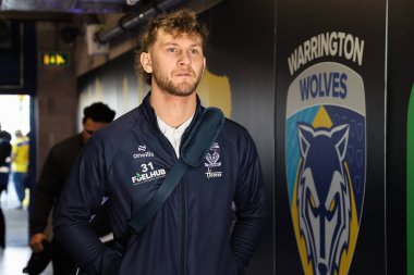 Warrington Wolves 'tan Alfie Johnson, 9 Mart 2025' te Warrington, İngiltere 'deki Halliwell Jones Stadyumu' nda oynanan Warrington Wolves vs vs Wakefield Trinity maçında Betfred Süper Lig 4.
