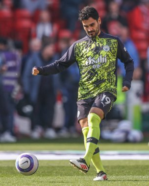 Manchester City 'den Kay Gndoan Premier League maçında ısınma turunda Nottingham Forest Manchester City' ye karşı 8 Mart 2025 'te Nottingham, İngiltere' de.