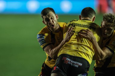 Castleford Tigers 'dan Sam Wood, Betfred Süper Lig 4. Raundda ısınma turunda Castleford Tigers - Salford Red Devils - The Mend-A-Hose Jungle, Castleford, Birleşik Krallık, 7 Mart 2025