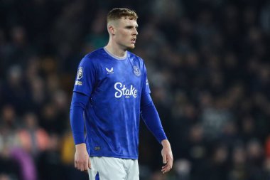 Everton 'dan Jake O' Brien Premier League maçı sırasında Wolverhampton Wanderers, Everton 'a karşı Molineux, Wolverhampton, Birleşik Krallık, 8 Mart 2025