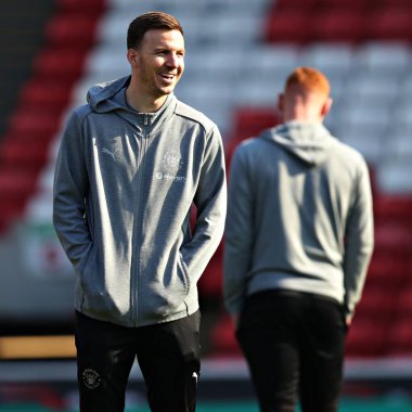 Blackpool F.C. 'den Lee Evans. Sky Bet Ligi 1 maçından önce Barnsley, Blackpool 'a karşı Oakwell, Barnsley, İngiltere, 8 Mart 2025