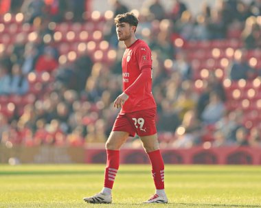 Barnsley F.C. 'den Connor Barratt. Sky Bet Ligi 1 maçında Barnsley, Blackpool 'a karşı Oakwell, Barnsley, İngiltere, 8 Mart 2025
