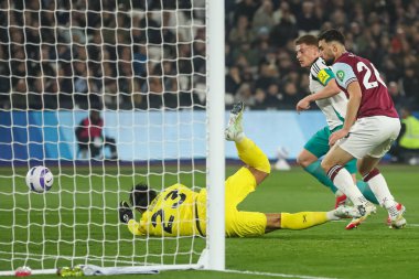 Alphonse Areola of West Ham United makes a save during the Premier League match West Ham United vs Newcastle United at London Stadium, London, United Kingdom, 10th March 2025 clipart