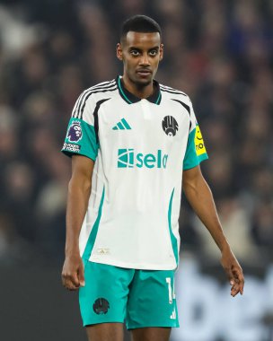 Newcastle United 'dan Alexander Isak Premier League maçı sırasında 10 Mart 2025' te Londra Stadyumu 'nda West Ham United Newcastle United' a karşı.