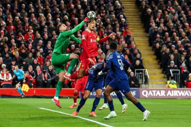 Paris 'ten Gianluigi Donnarumma UEFA Şampiyonlar Ligi' nde son 16 maçta Liverpool, Liverpool 'da Paris Saint-Germain' e karşı Anfield, Liverpool, Birleşik Krallık 'ta 11 Mart 2025' te bir kurtarış yaptı.