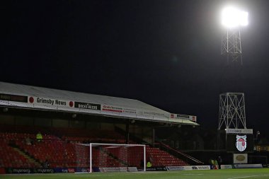 Blundell Park 'ın Gök Bahis Ligi 2 maçından önceki genel görüntüsü Grimsby Town - Notts County maçı Blundell Park, Cleethorpes, İngiltere, 11 Mart 202