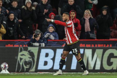 Sheffield United takımından Tyrese Campbell, 11 Mart 2025 'te Bramall Lane, Sheffield, İngiltere' de oynanan ve Sheffield United ile Bristol City arasındaki Sky Bet Şampiyonası maçında 1-0 yenilen golünü kutluyor.