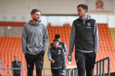 Blackpool 'dan Ashley Fletcher, 11 Mart 2025' te Blackpool, İngiltere 'deki Bloomfield Road, Blackpool' da oynanan Blackpool-Cambridge United maçının önünde geldi.