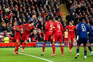 Paris 'ten Lucas Beraldo UEFA Şampiyonlar Ligi son 16 maçında Liverpool - Paris Saint-Germain Anfield, Liverpool, İngiltere, 11 Mart 2025