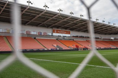 Bloomfield Road, Blackpool Home of Blackpool 'un genel görünümü, 11 Mart 2025' te Bloomfield Road, Blackpool 'da oynanan Blackpool-Cambridge United maçı öncesinde