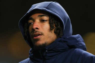 Burnley 'den Luca Koleosho, 11 Mart 2025' te Burnley-West Bromwich Albion maçı öncesinde stadyuma geldi.