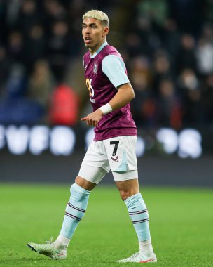 Burnley takımından Jeremy Sarmiento 11 Mart 2025 'te Burnley ile West Bromwich Albion arasında oynanan Turf Moor, Burnley, Birleşik Krallık maçında
