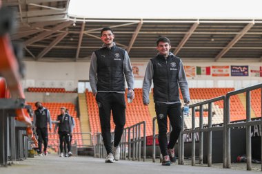 Blackpool 'dan Ashley Fletcher, 11 Mart 2025' te Blackpool, İngiltere 'deki Bloomfield Road, Blackpool' da oynanan Blackpool-Cambridge United maçının önünde geldi.