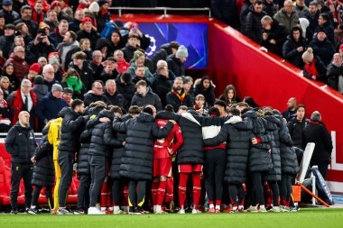 Liverpool, UEFA Şampiyonlar Ligi 'nde bir araya geldi Son 16 maç Liverpool-Paris maçı Anfield, Liverpool, İngiltere, 11 Mart 2025