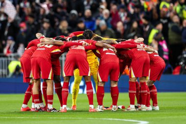 Liverpool, UEFA Şampiyonlar Ligi 'nden önce bir araya geldi Son 16 maç Liverpool-Paris Saint-Germain maçı Anfield, Liverpool, İngiltere, 11 Mart 2025