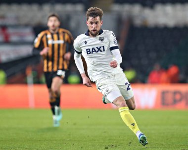 Oxford United 'tan Saklı ter Avest Sky Bet Şampiyonası maçında Hull City, Oxford United' a karşı MKM Stadyumu, Hull, İngiltere, 12 Mart 2025