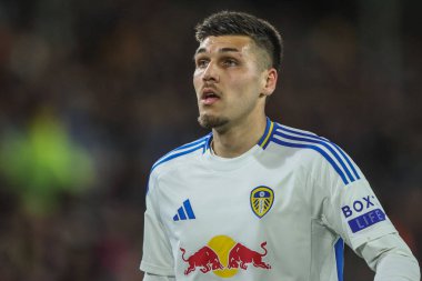 Leeds United takımından Jol Piroe 12 Mart 2025 'te Leeds Road, Leeds, İngiltere' de Leeds United ve Millwall maçında