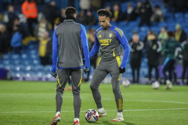 Leeds United takımından Mateo Joseph, 12 Mart 2025 'te Leeds, İngiltere' de oynanan Sky Bet Şampiyonası maçında Leeds United ile Millwall arasındaki ısınma maçında