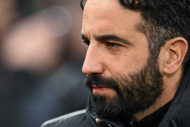 UEFA Avrupa Ligi son 16 maçında Manchester United, Old Trafford, Manchester 'da Real Sociedad maçında Manchester United' ın menajeri Ruben Amorim United, 13 Mart 2025