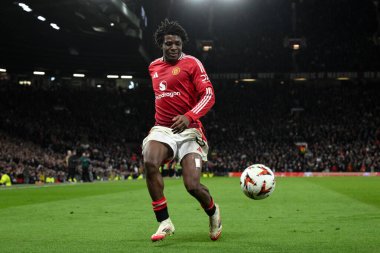 Manchester United 'dan Patrick Dorgu, UEFA Avrupa Ligi Son 16 maç Manchester United' ın Real Sociedad 'a karşı Old Trafford, Manchester, Birleşik Krallık, 13 Mart 2025