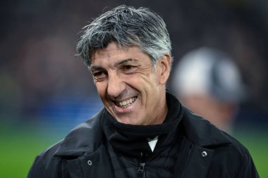 UEFA Avrupa Ligi sırasında Real Sociedad 'ın Imanol Alguasil Müdürü Son 16 maç Manchester United ile Real Sociedad Old Trafford, Manchester, İngiltere, 13 Mart 2025