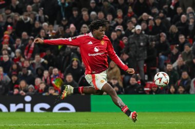 Manchester United 'dan Patrick Dorgu, UEFA Avrupa Ligi Son 16 maç Manchester United' ın Real Sociedad 'a karşı Old Trafford, Manchester, Birleşik Krallık, 13 Mart 2025