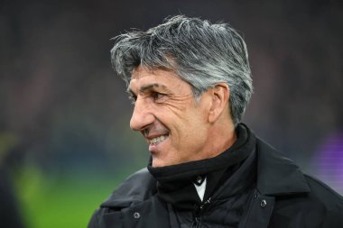 UEFA Avrupa Ligi sırasında Real Sociedad 'ın Imanol Alguasil Müdürü Son 16 maç Manchester United ile Real Sociedad Old Trafford, Manchester, İngiltere, 13 Mart 2025