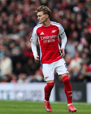 Arsenal 'den Martin degaard Premier Lig maçı sırasında Arsenal, Chelsea' ye karşı Emirates Stadyumu, Londra, İngiltere, 16 Mart 2025