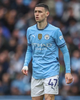 Manchester City 'den Phil Foden Premier League maçı sırasında Manchester City - Brighton ve Hove Albion Etihad Stadyumu, Manchester, İngiltere, 15 Mart 2025