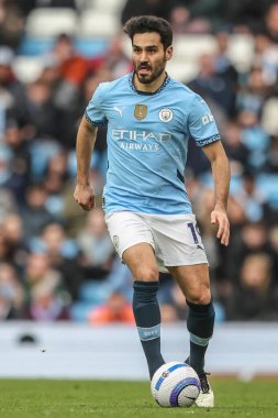 Manchester City Premier Lig maçı sırasında Etihad Stadyumu 'nda Manchester City, Brighton ve Hove Albion' a karşı 15 Mart 2025