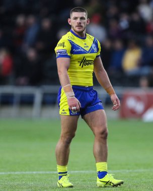 Warrington Wolves takımından Danny Walker, 15 Mart 2025 'te Widnes Vikings, Widnes Stadyumu' nda Warrington Wolves 'a karşı oynadığı Betfred Challenge Kupası maçında...