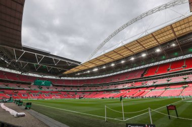 Wembley Stadyumu, 16 Mart 2025 'te Wembley Stadyumu' nda Liverpool ile Newcastle United arasındaki Carabao Kupası final maçı öncesinde genel olarak izleniyor.