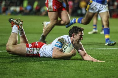 St. Helens takımından Matt Whitley, 14 Mart 202 'de St Helens' e karşı Leeds Gergedan 'ın oynadığı Betfred Challenge Cup maçında sahaya çıkıyor.