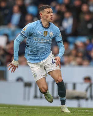 Manchester City 'den Phil Foden Premier League maçı sırasında Manchester City - Brighton ve Hove Albion Etihad Stadyumu, Manchester, İngiltere, 15 Mart 2025