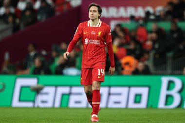 Liverpool 'dan Federico Chiesa 16 Mart 2025' te Wembley Stadyumu 'nda Liverpool - Newcastle United maçında