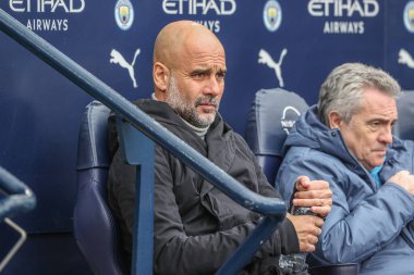 Manchester City, Etihad Stadyumu 'nda Manchester City - Brighton ve Hove Albion maçında Manchester City teknik direktörü Pep Guardiola 15 Mart 2025