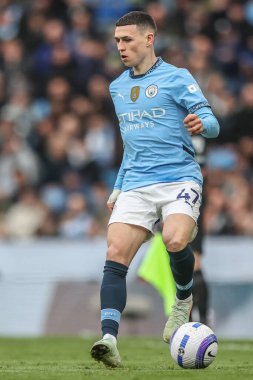 Manchester City 'den Phil Foden Premier League maçı sırasında Manchester City - Brighton ve Hove Albion Etihad Stadyumu, Manchester, İngiltere, 15 Mart 2025