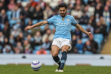 Manchester City Premier Lig maçı sırasında Etihad Stadyumu 'nda Manchester City, Brighton ve Hove Albion' a karşı 15 Mart 2025