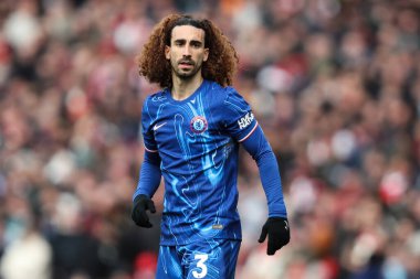 Chelsea 'den Marc Cucurella Premier Lig karşılaşmasında Arsenal Chelsea' ye karşı Emirates Stadyumu, Londra, İngiltere, 16 Mart 2025